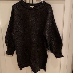 Oversized glittery sweater dress